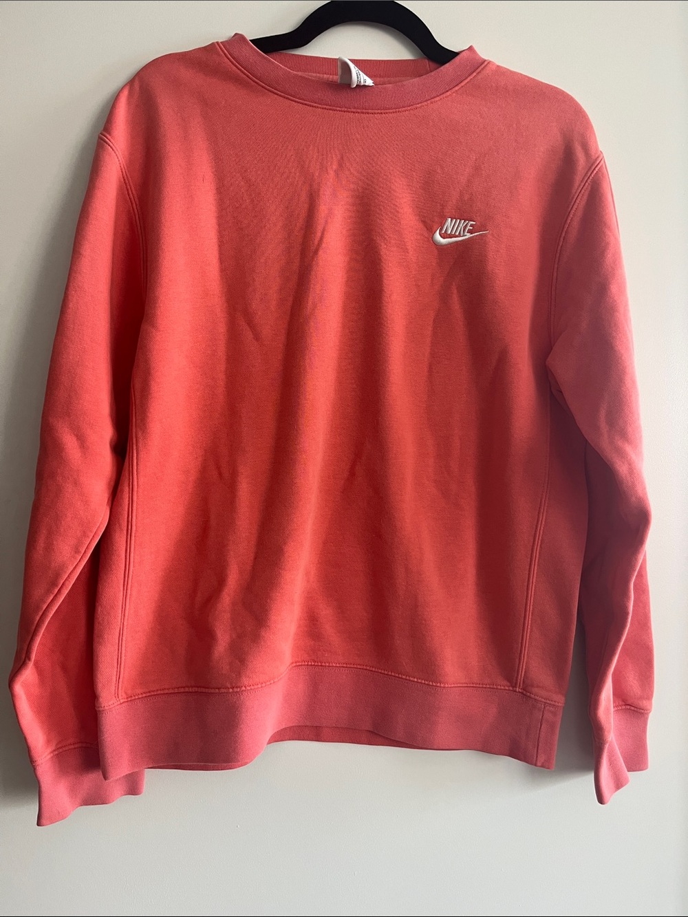 Nike Coral Pink Crewneck Sweatshirt with White Swoosh